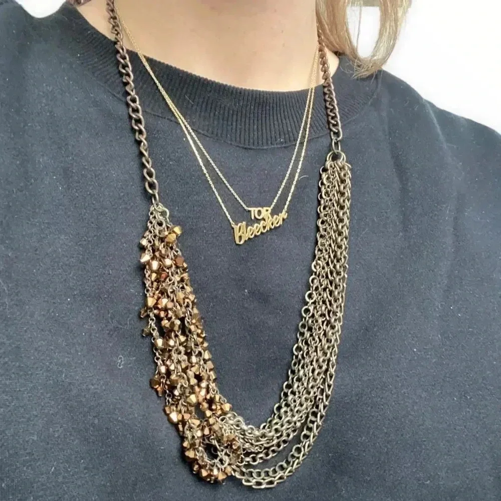 Rustic Chain Brown Necklace - Picture 2 of 5